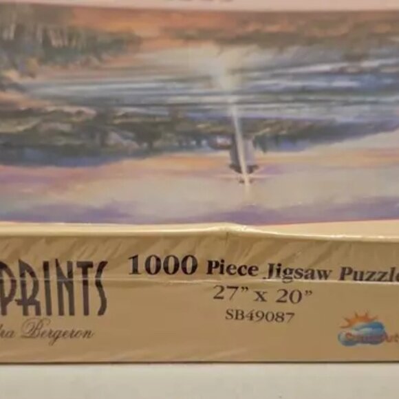 Puzzle Footprints 1000-Piece Jigsaw By Sandra Bergeron 27 x 20 Sunset Lighthouse - Picture 5 of 10